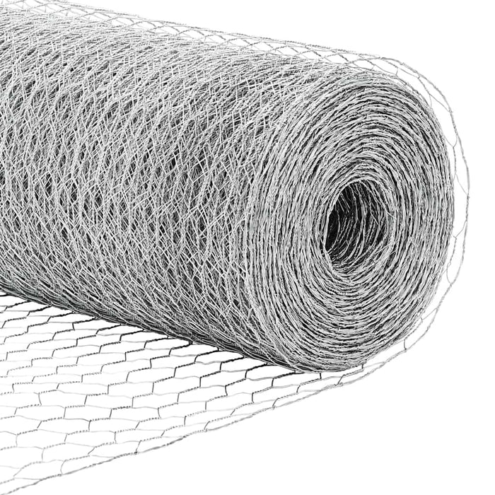Gard hexagonal cu stâlp 100 x 0,8 m Oțel Galvanizat Argintiu WALTI