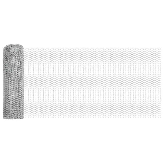 Gard hexagonal cu stâlp 100 x 0,8 m Oțel Galvanizat Argintiu WALTI