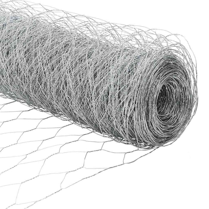 Gard hexagonal cu stâlp 100 x 0,8 m Oțel Galvanizat Argintiu WALTI
