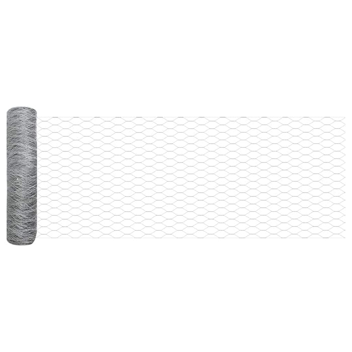 Gard hexagonal cu stâlp 100 x 0,8 m Oțel Galvanizat Argintiu WALTI