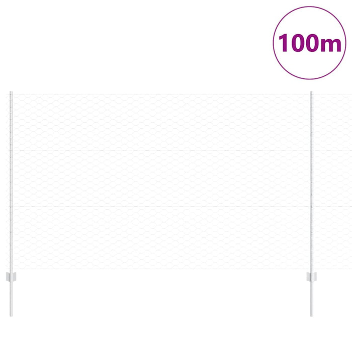 Gard cu Stâlp Argintiu 1,4 x 100 m Oțel - WALTI WALTI