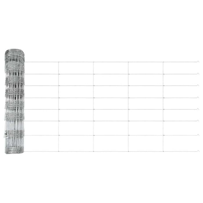 Gard cu Stâlp Argintiu 0,8 x 25 m Oțel - WALTI WALTI
