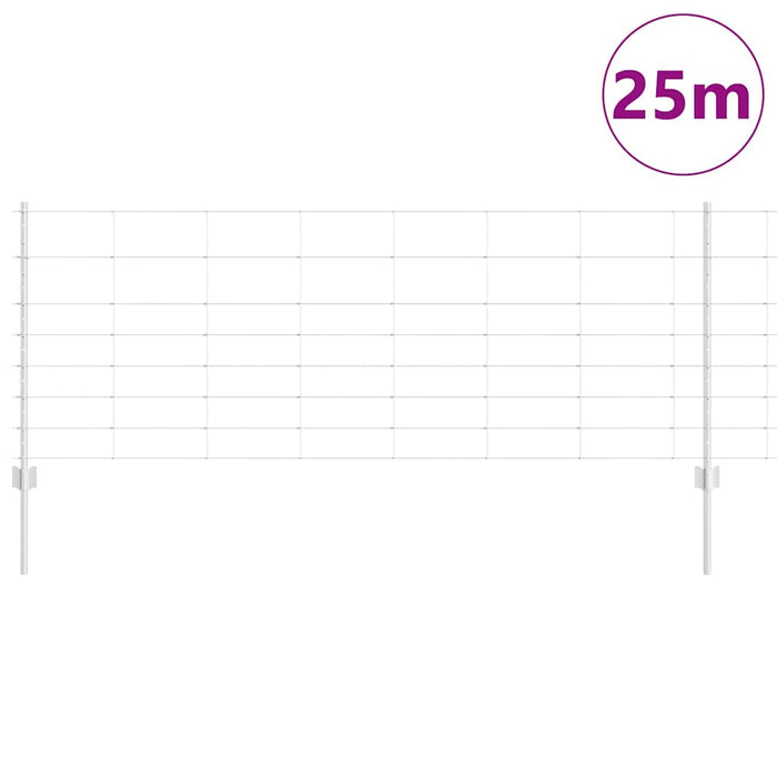 Gard cu Stâlp Argintiu 0,8 x 25 m Oțel - WALTI WALTI