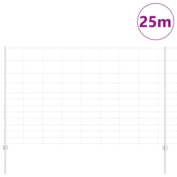 Gard cu Stâlp Argintiu 1,5 x 25 m Oțel - WALTI WALTI
