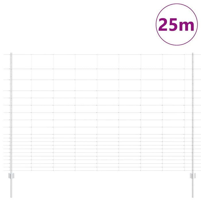 Gard cu Stâlp Argintiu 1,6 x 25 m Oțel - WALTI WALTI
