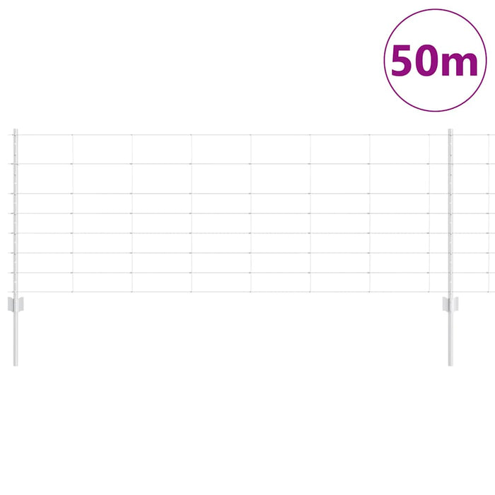 Gard cu Stâlp Argintiu 0,8 x 50 m Oțel - WALTI WALTI