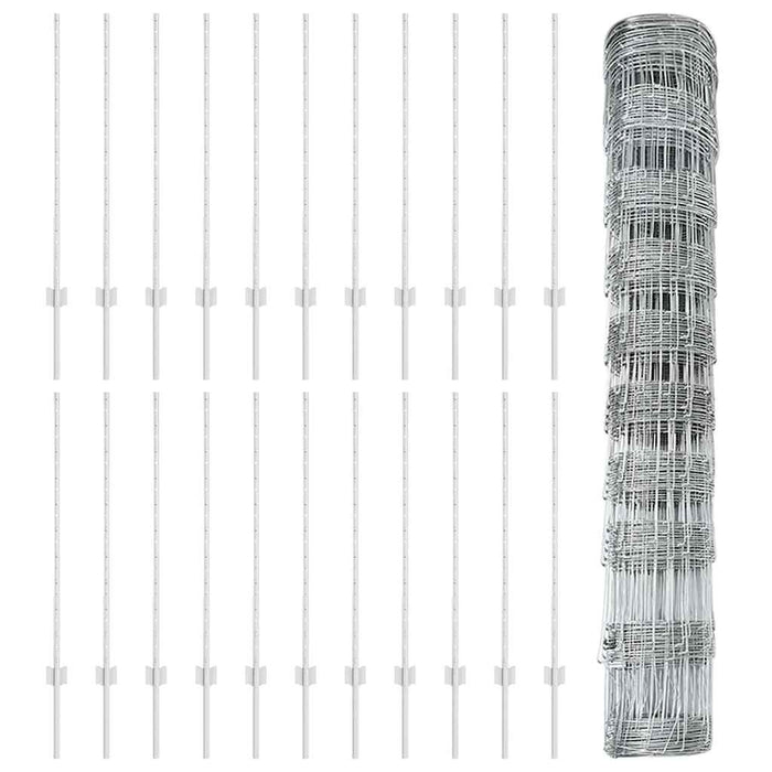 Gard cu Stâlp Argintiu 1 x 50 m Oțel - WALTI WALTI