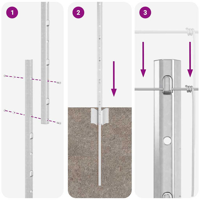 22 piese Poste de Îngrădire U-Channel 140 cm Oțel Galvanizat - WALTI WALTI