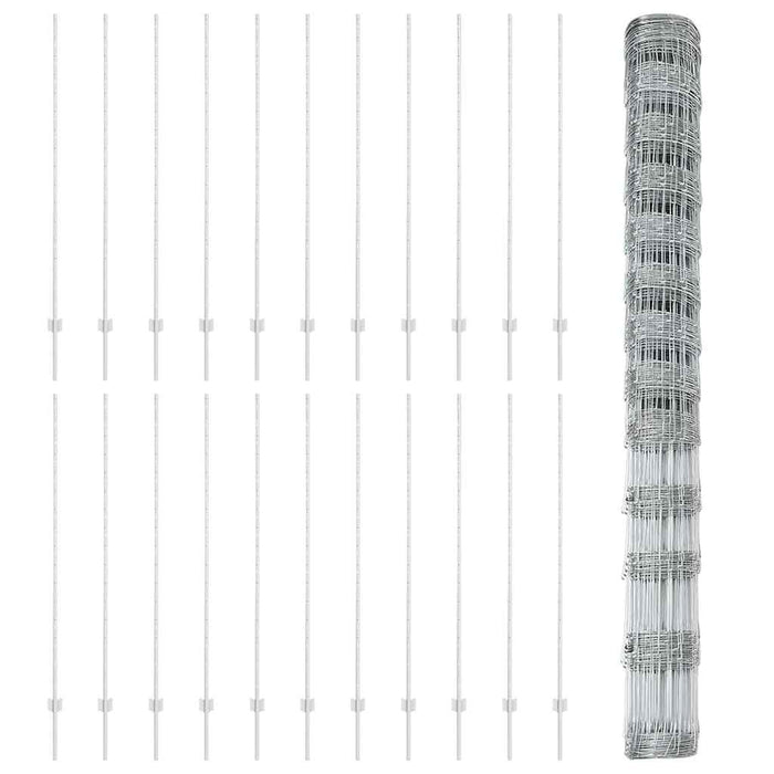 Gard cu Stâlp Argintiu 1,5 x 50 m Oțel - WALTI WALTI
