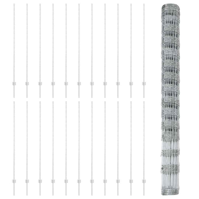 Gard cu Stâlp Argintiu 1,6 x 50 m Oțel - WALTI WALTI