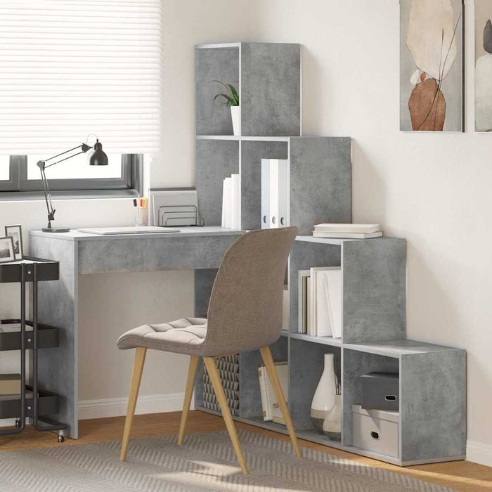 Birou de colț Gri beton 101.5 x 149.5 x 149.5 cm Lemn compozit - WALTI WALTI