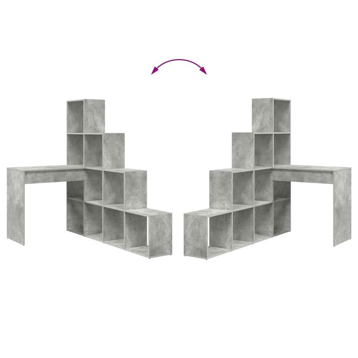 Birou de colț Gri beton 101.5 x 149.5 x 149.5 cm Lemn compozit - WALTI WALTI