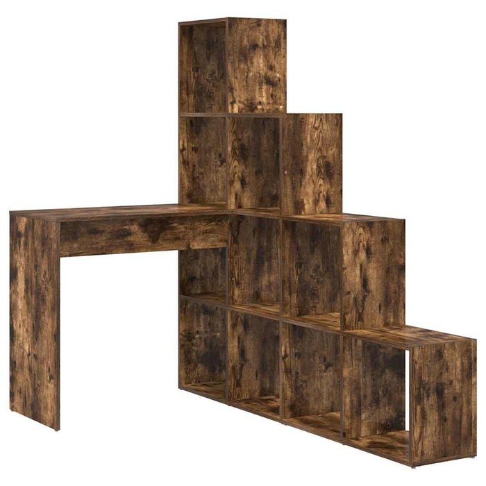 Birou de colț cu raft Stejar afumat 101.5 x 149.5 x 149.5 cm - WALTI WALTI