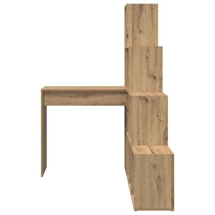 Birou de colț cu raft stejar artizanal 101.5 x 149.5 x 149.5 cm - WALTI WALTI