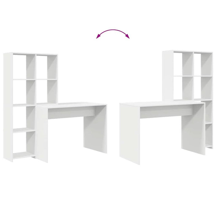 Birou cu raft Alb 138.5 x 55 x 143 cm Lemn compozit - WALTI WALTI