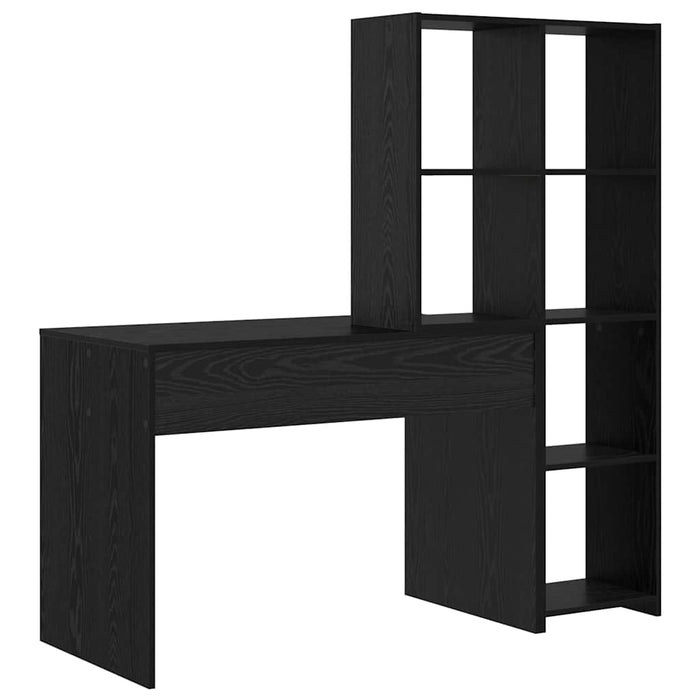 Birou cu raft Stejar negru 138.5 x 55 x 143 cm Lemn compozit - WALTI WALTI