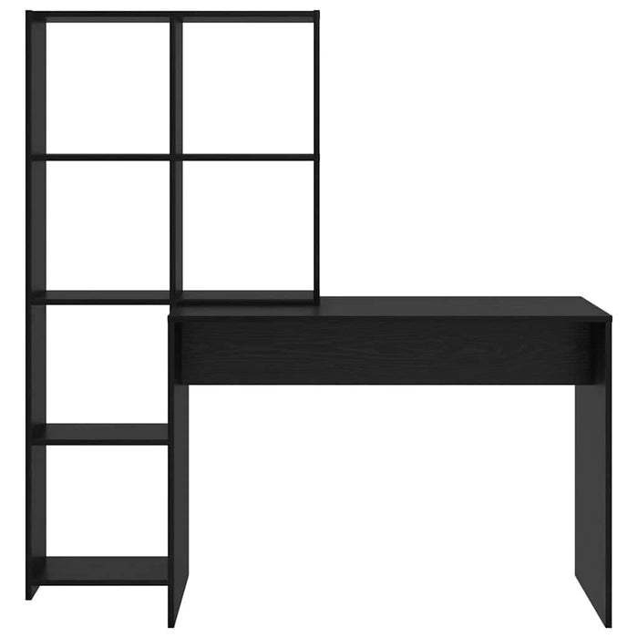 Birou cu raft Stejar negru 138.5 x 55 x 143 cm Lemn compozit - WALTI WALTI