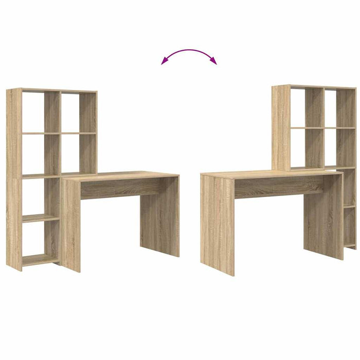 Birou cu raft Stejar sonoma 138.5 x 55 x 143 cm Lemn compozit - WALTI WALTI