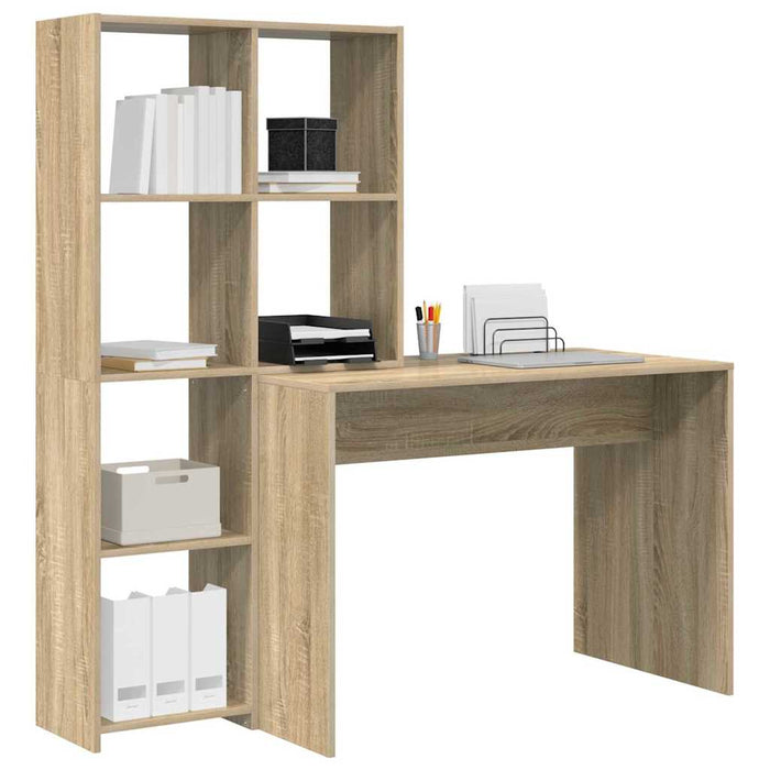 Birou cu raft Stejar sonoma 138.5 x 55 x 143 cm Lemn compozit - WALTI WALTI