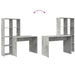 Birou cu raft Gri beton 138.5 x 55 x 143 cm Lemn compozit - WALTI WALTI