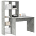 Birou cu raft Gri beton 138.5 x 55 x 143 cm Lemn compozit - WALTI WALTI