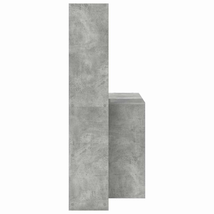 Birou cu raft Gri beton 138.5 x 55 x 143 cm Lemn compozit - WALTI WALTI