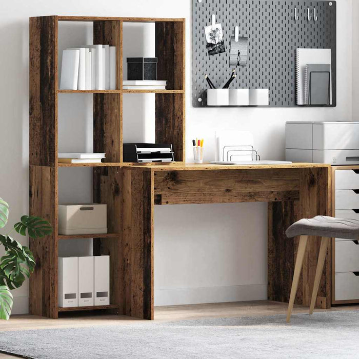 Birou cu raft Lemn vechi 138.5 x 55 x 143 cm Lemn compozit - WALTI WALTI