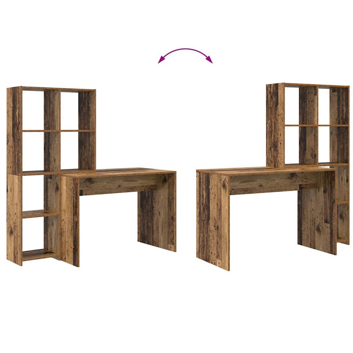 Birou cu raft Lemn vechi 138.5 x 55 x 143 cm Lemn compozit - WALTI WALTI
