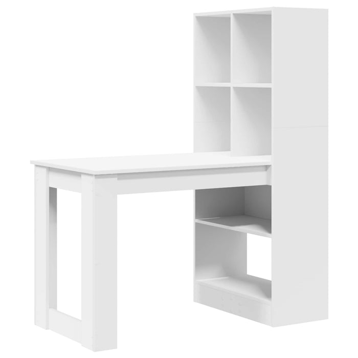 Birou cu raft cu depozitare Alb 122 x 67 x 145 cm Lemn compozit - WALTI WALTI