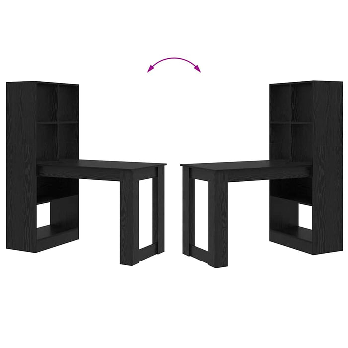 Birou cu raft Stejar negru 122 x 67 x 145 cm Lemn compozit - WALTI WALTI