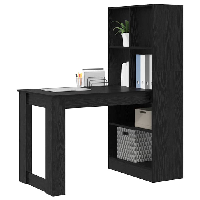 Birou cu raft Stejar negru 122 x 67 x 145 cm Lemn compozit - WALTI WALTI