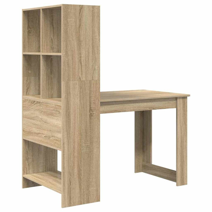 Birou cu raft Stejar sonoma 122 x 67 x 145 cm Lemn compozit - WALTI WALTI