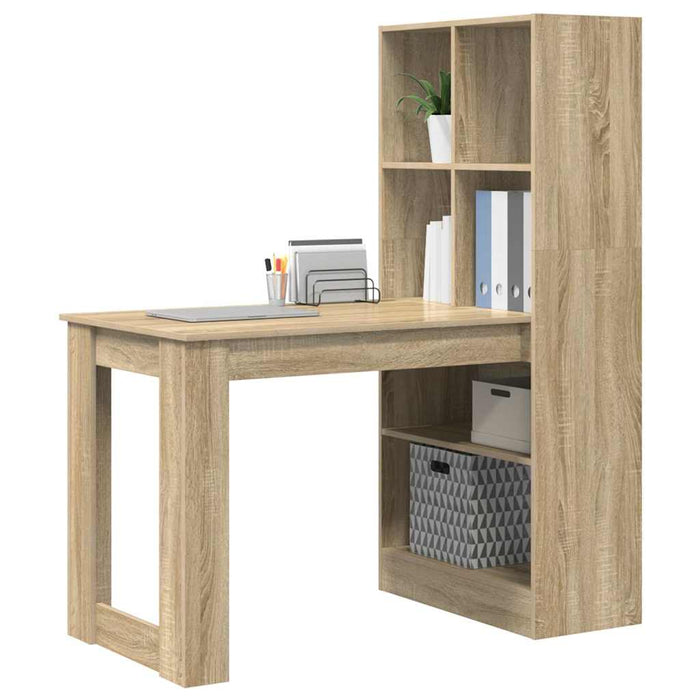 Birou cu raft Stejar sonoma 122 x 67 x 145 cm Lemn compozit - WALTI WALTI