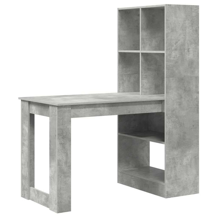 Birou cu raft Gri din beton 122 x 67 x 145 cm Lemn compozit - WALTI WALTI