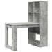 Birou cu raft Gri din beton 122 x 67 x 145 cm Lemn compozit - WALTI WALTI