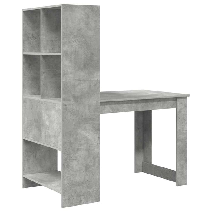 Birou cu raft Gri din beton 122 x 67 x 145 cm Lemn compozit - WALTI WALTI
