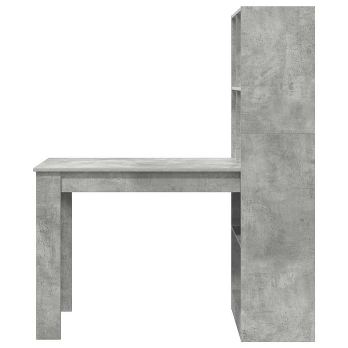 Birou cu raft Gri din beton 122 x 67 x 145 cm Lemn compozit - WALTI WALTI