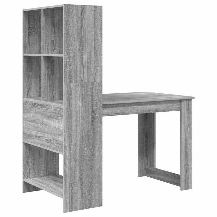 Birou cu raft Gri Sonoma 122 x 67 x 145 cm Lemn compozit - WALTI WALTI