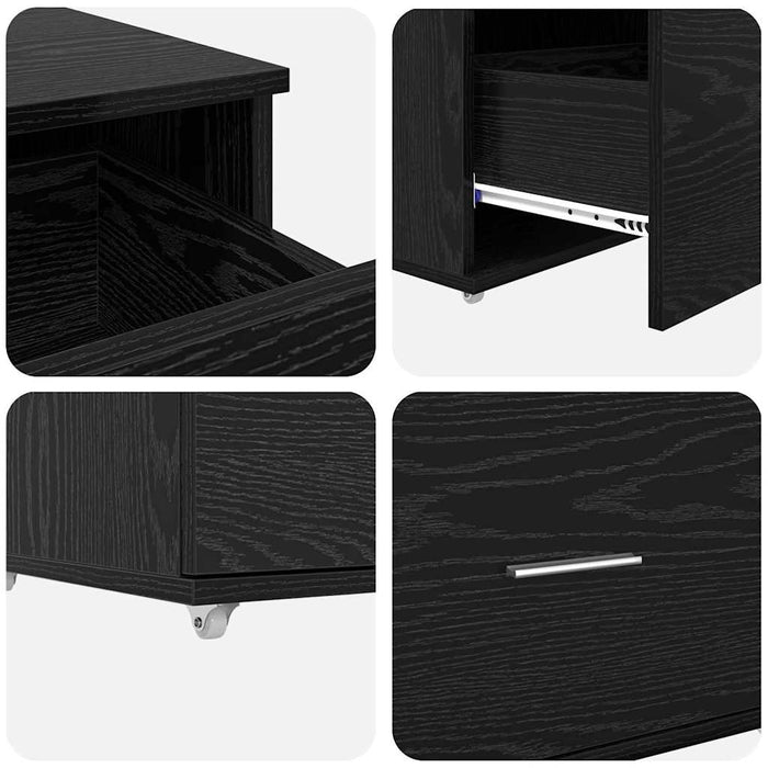 Birou cu raft Stejar negru 131.5 x 50 x 106.5 cm Lemn compozit - WALTI WALTI