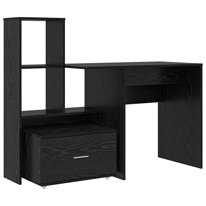 Birou cu raft Stejar negru 131.5 x 50 x 106.5 cm Lemn compozit - WALTI WALTI