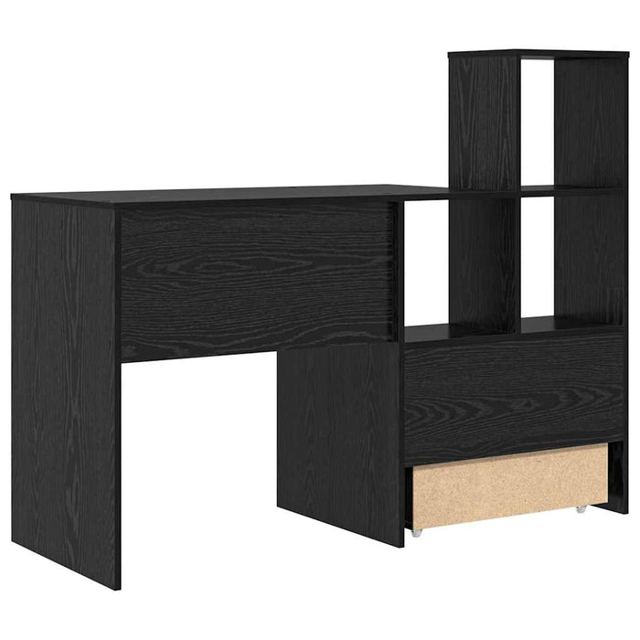 Birou cu raft Stejar negru 131.5 x 50 x 106.5 cm Lemn compozit - WALTI WALTI
