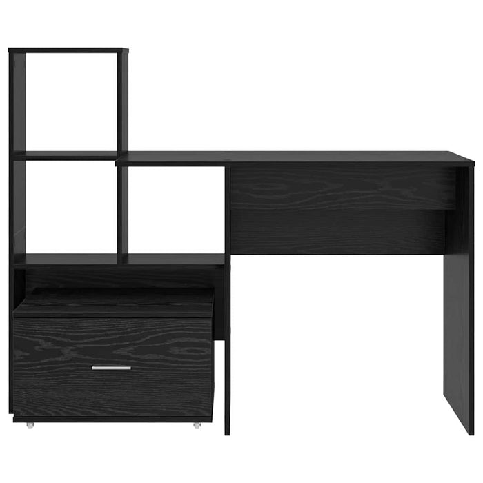 Birou cu raft Stejar negru 131.5 x 50 x 106.5 cm Lemn compozit - WALTI WALTI