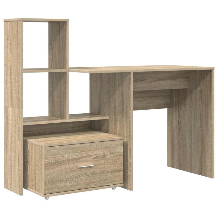 Birou cu raft Stejar sonoma 131.5 x 50 x 106.5 cm Lemn compozit - WALTI WALTI
