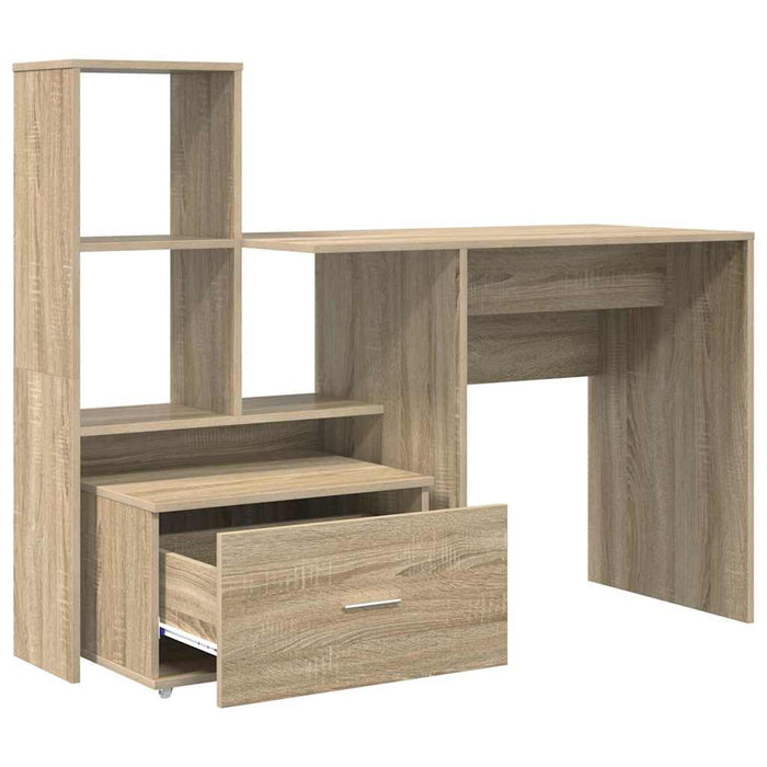 Birou cu raft Stejar sonoma 131.5 x 50 x 106.5 cm Lemn compozit - WALTI WALTI