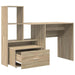 Birou cu raft Stejar sonoma 131.5 x 50 x 106.5 cm Lemn compozit - WALTI WALTI