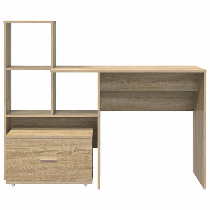 Birou cu raft Stejar sonoma 131.5 x 50 x 106.5 cm Lemn compozit - WALTI WALTI