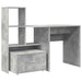 Birou cu sertar Gri beton 131.5 x 50 x 106.5 cm Lemn compozit - WALTI WALTI