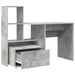 Birou cu sertar Gri beton 131.5 x 50 x 106.5 cm Lemn compozit - WALTI WALTI