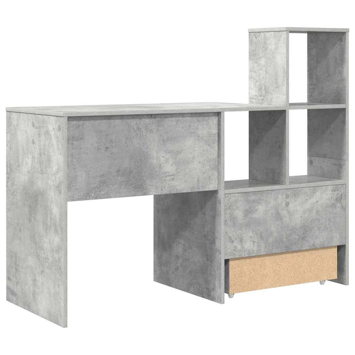 Birou cu sertar Gri beton 131.5 x 50 x 106.5 cm Lemn compozit - WALTI WALTI