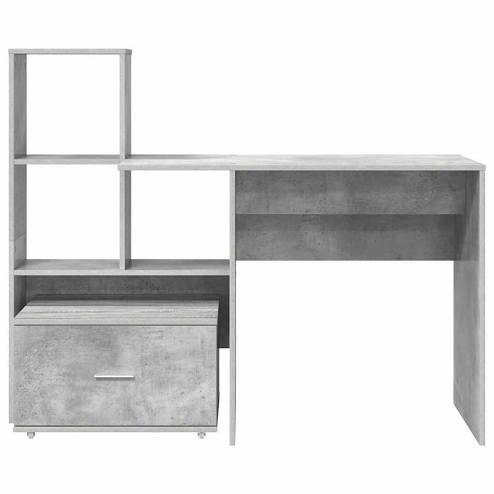 Birou cu sertar Gri beton 131.5 x 50 x 106.5 cm Lemn compozit - WALTI WALTI